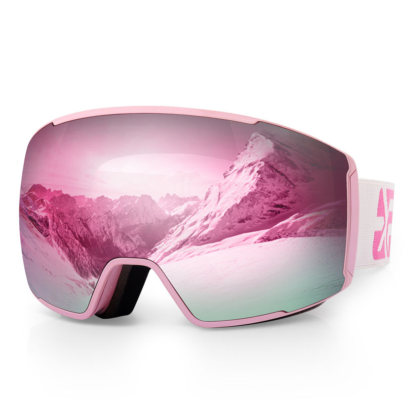 Magnetische uitwisselbare ski -bril met bolvormige lens
