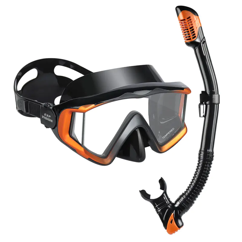 Professioneel gehard bril snorkelenmasker met snorkel